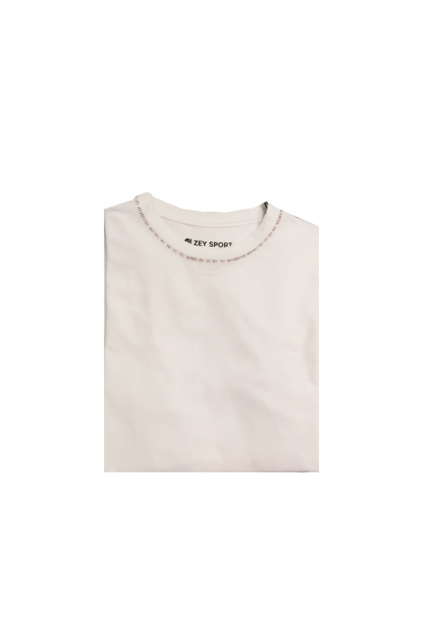 Zey/Plus Nakışlı Erkek Basic T-Shirt - A0013 Beyaz - 1