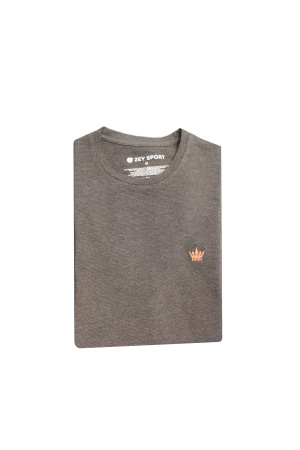 Zey/Plus Petek Dokulu Erkek Basic T-Shirt - A0012 Antrasit - Zey/Plus