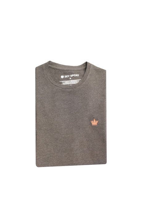 Zey/Plus Petek Dokulu Erkek Basic T-Shirt - A0012 Antrasit - 1