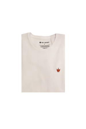 Zey/Plus Petek Dokulu Erkek Basic T-Shirt - A0012 Beyaz - Zey/Plus