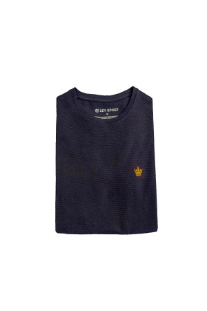 Zey/Plus Petek Dokulu Erkek Basic T-Shirt - A0012 Lacivert - 2
