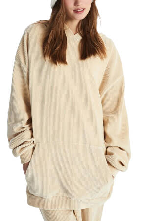 Zeysport Los Angeles Kadın S-Shirt - SW3105 Ekru - Zey Sport